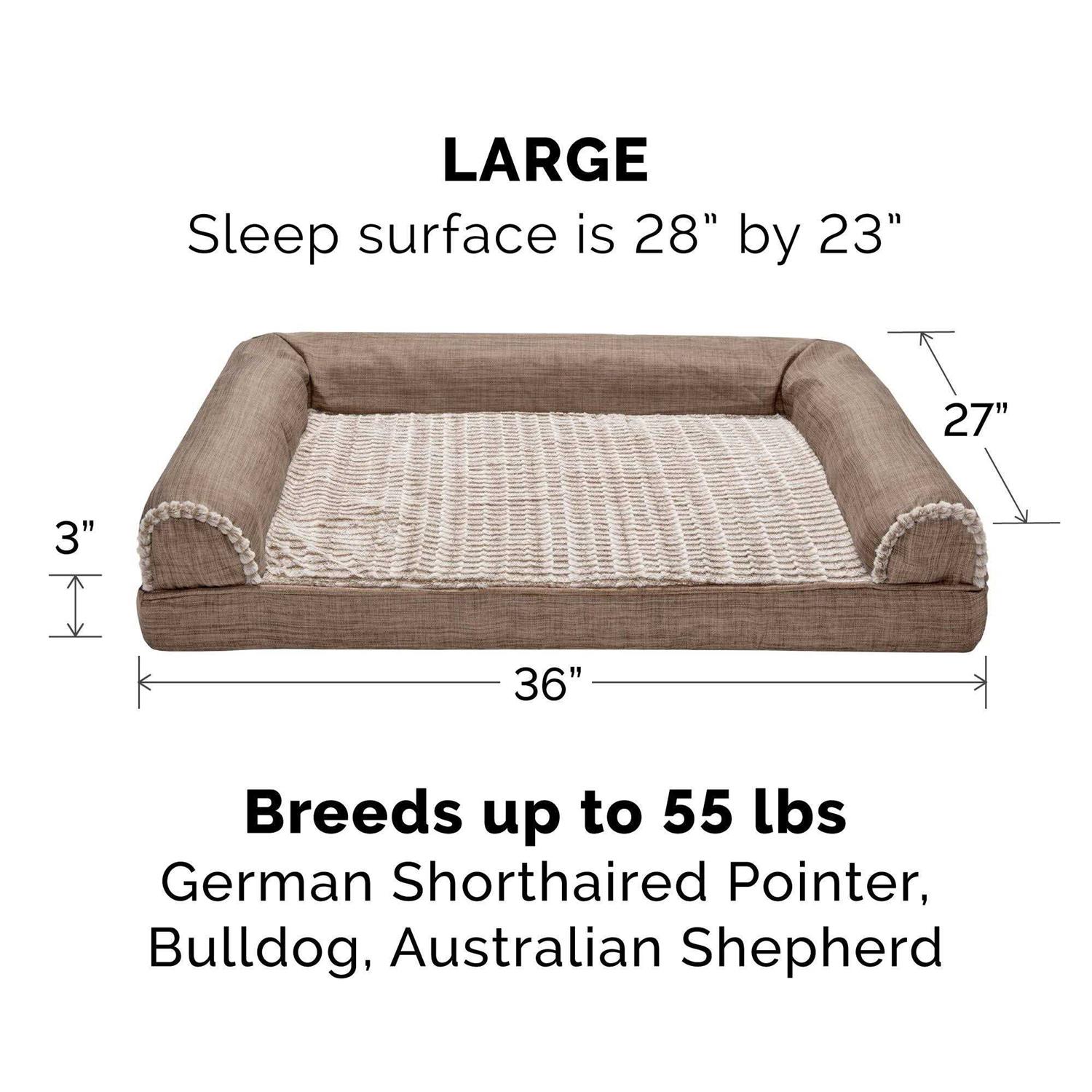 FurHaven Luxe Fur & Performance Linen Sofa Bed - Healthber