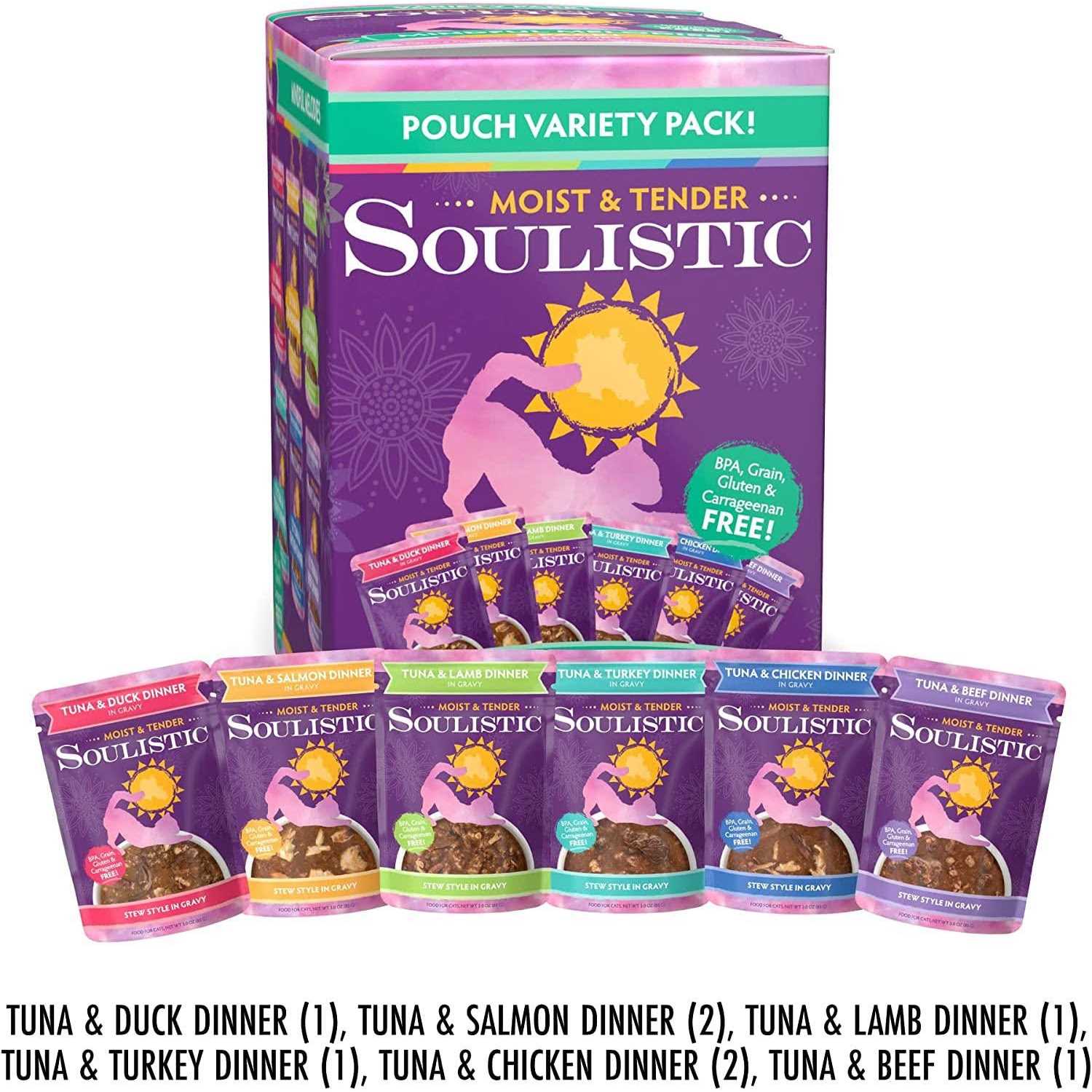 Soulistic Moist & Tender Variety Pack Wet Cat Food - Healthber