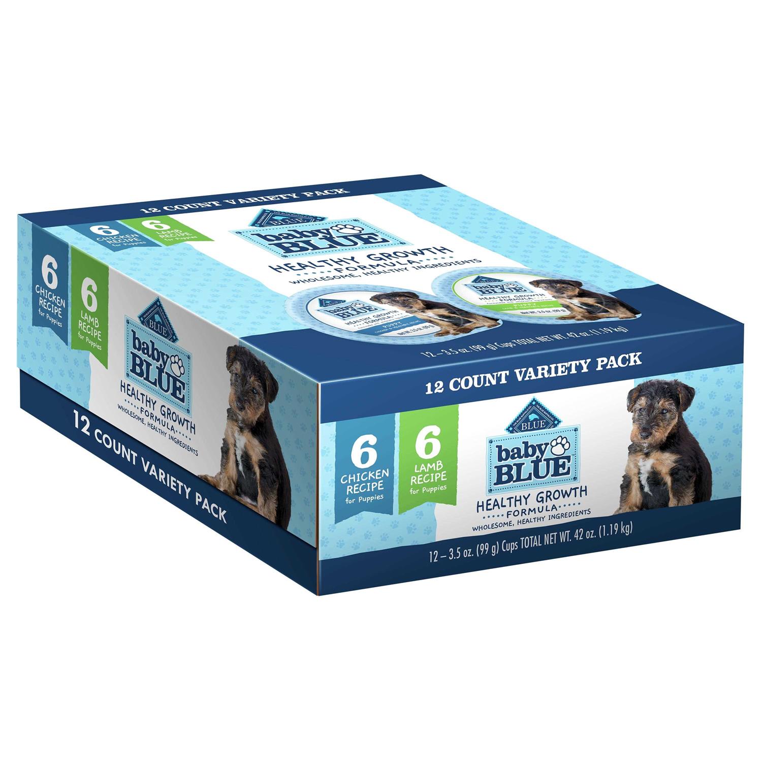 Blue Buffalo Baby Blue Natural Chicken Lamb & Vegetable Recipe Variety Pack Puppy Wet Food - Healthber