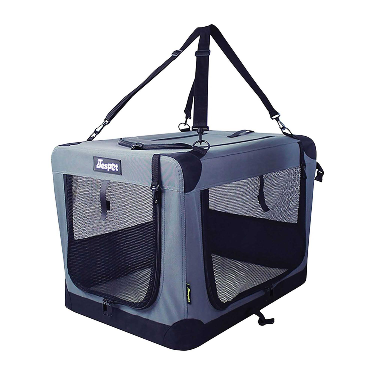 Jespet 3-Door Collapsible Soft-Sided Dog Crate - Healthber