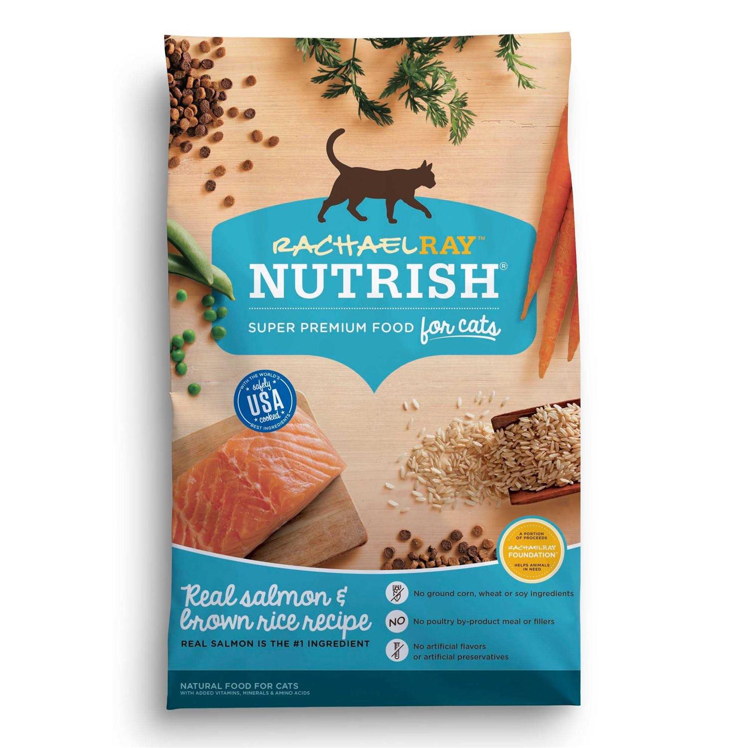 Rachael Ray Nutrish Natural Salmon & Brown Rice Recipe Dry Cat Food - Healthber