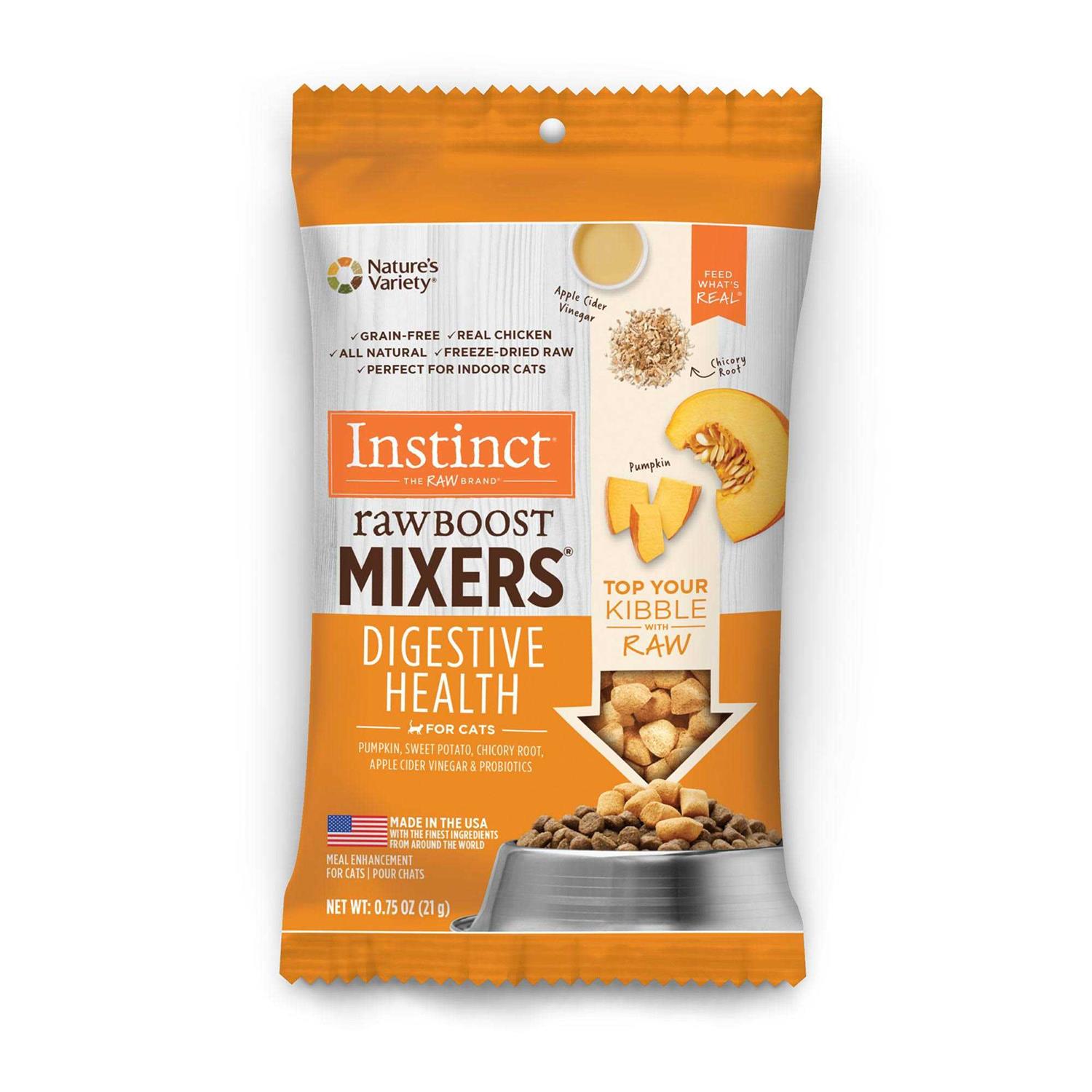 Instinct Freeze Dried Raw Boost Mixers Grain Free Digestive Health Recipe Cat Food Topper - Healthber