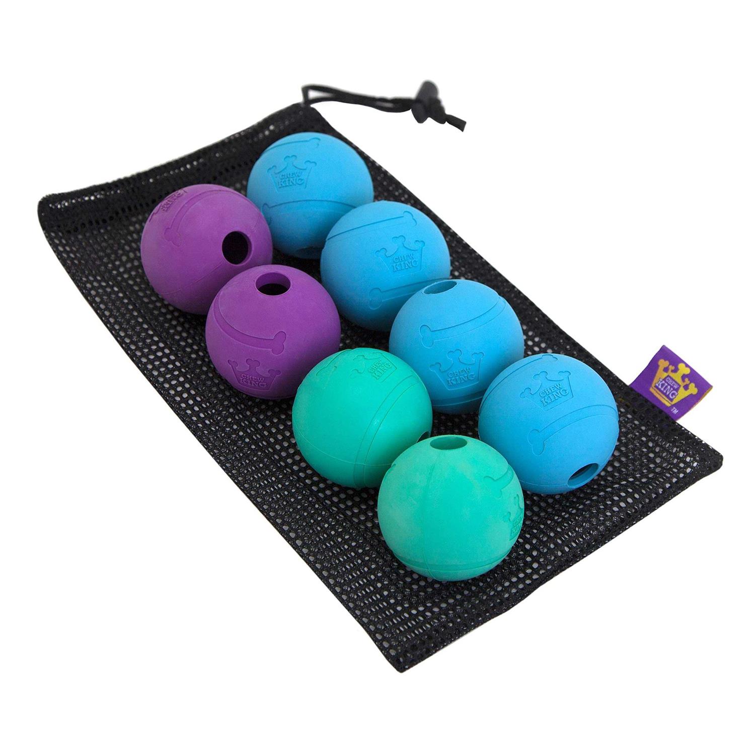 Chew King 2.5 Durable Rubber Fetch Balls Dog Toy - Healthber