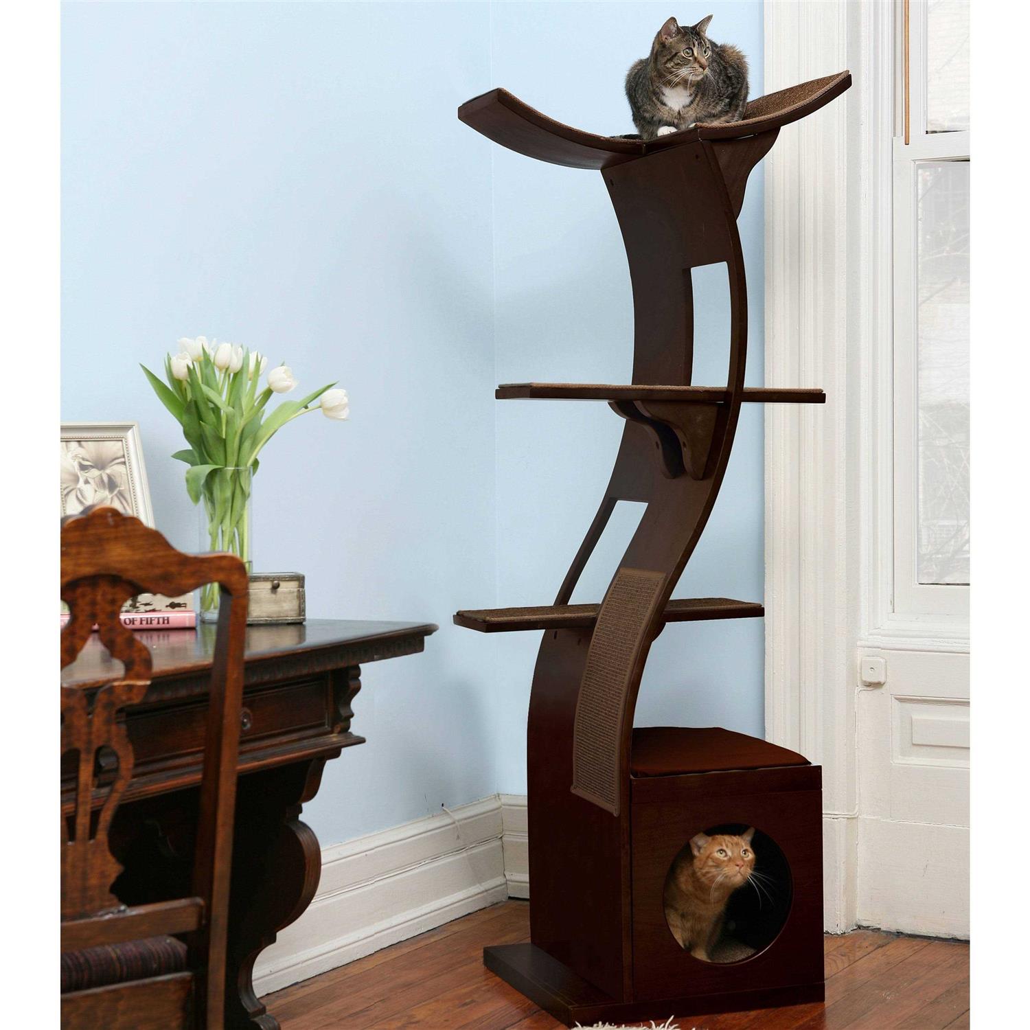 The Refined Feline Lotus Tower Cat Tree - Healthber