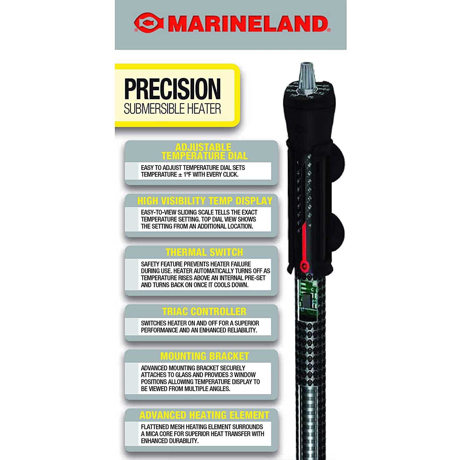Marineland Precision Submersible Aquarium Heater - Healthber