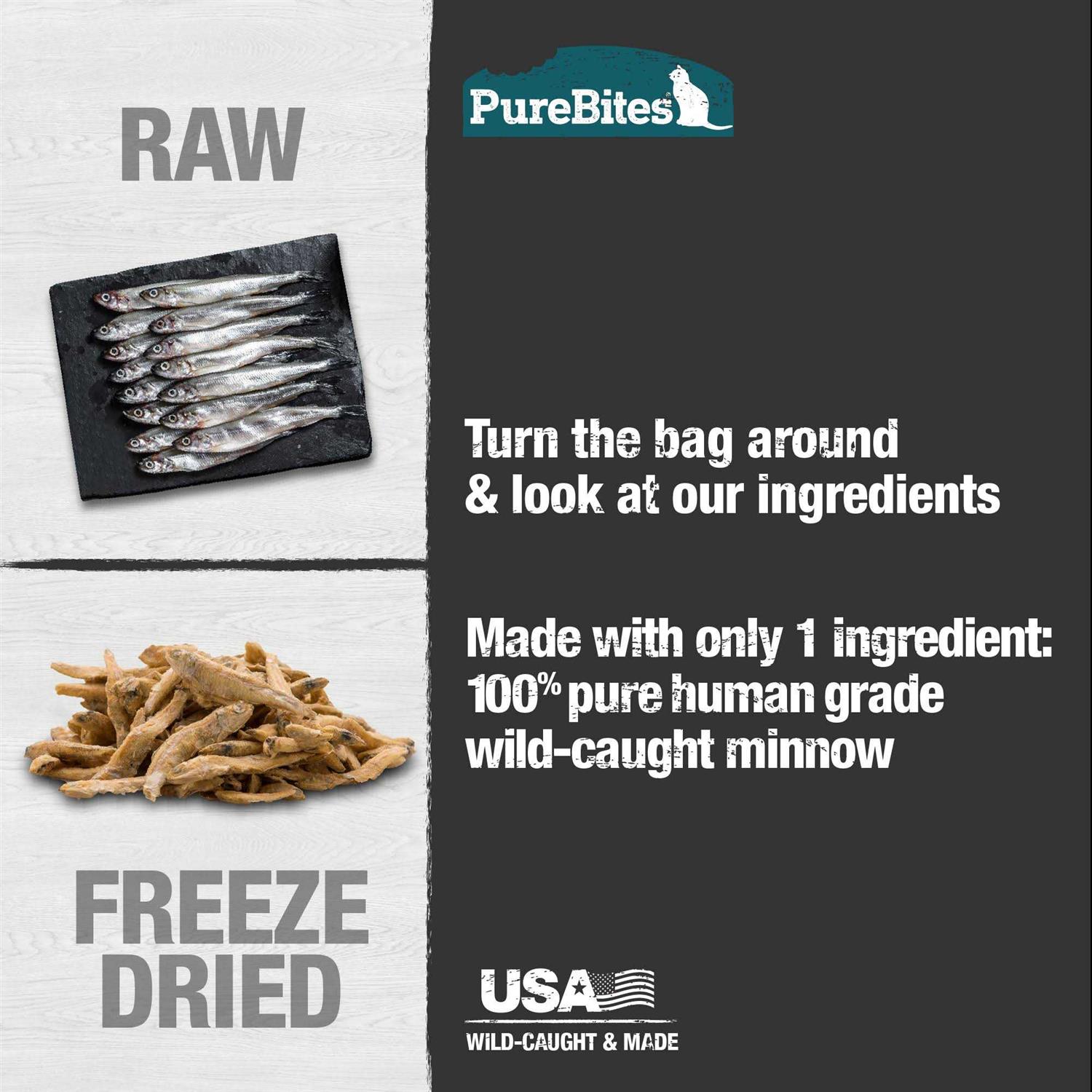 PureBites Freeze Dried Minnow Cat Treats - Healthber