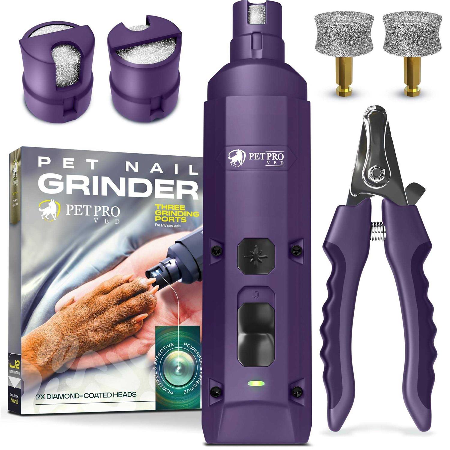 PETPROVED Dog Nail Grinders Silent Dog Claw Grinder Dog Nail Grinder for Dogs Claws Safe Dog Nail Trimmer Electric Pet Nail Grinder for Dogs Nail Fil - Healthber