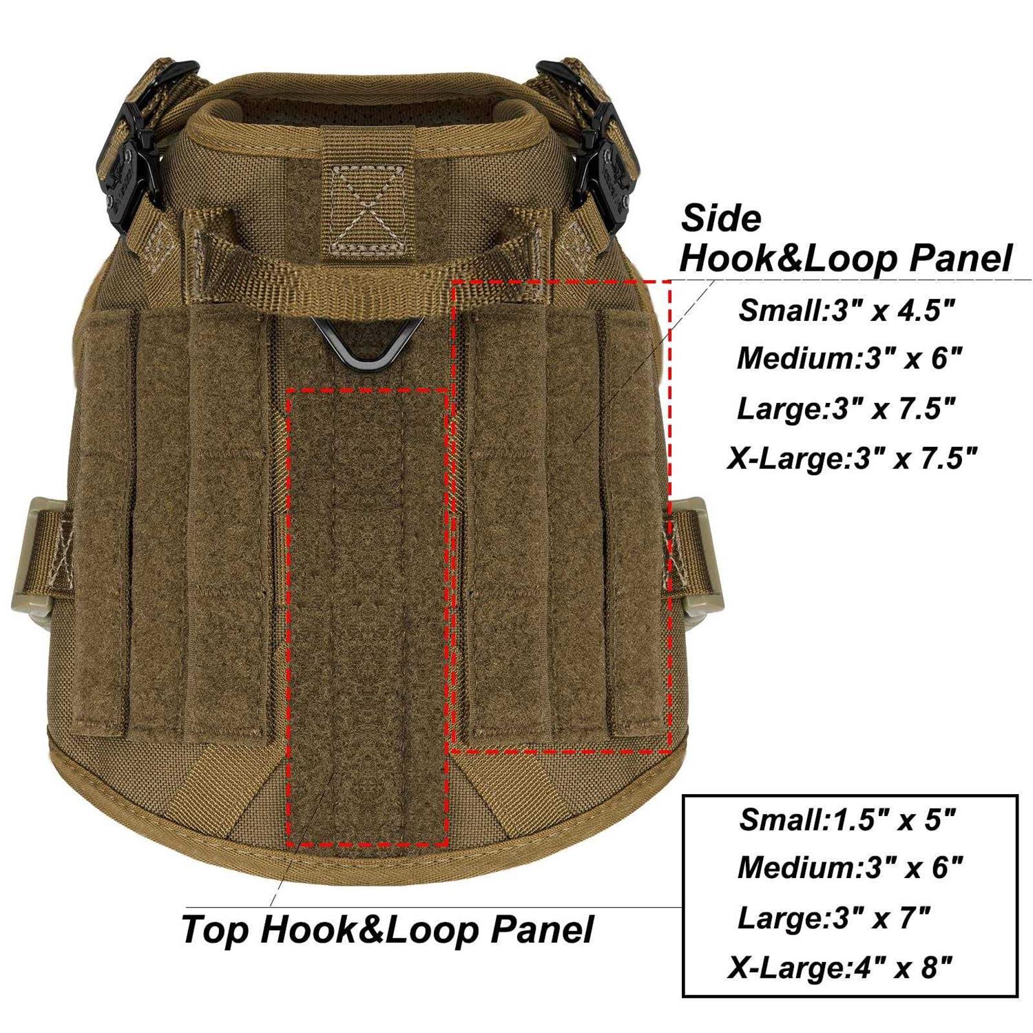 Icefang Tactical Dog Harness Size,2X Metal Buckle,Working Dog MOLLE Vest with Handle,No Pulling Front Leash Clip,Hook and Loop Panel - Healthber
