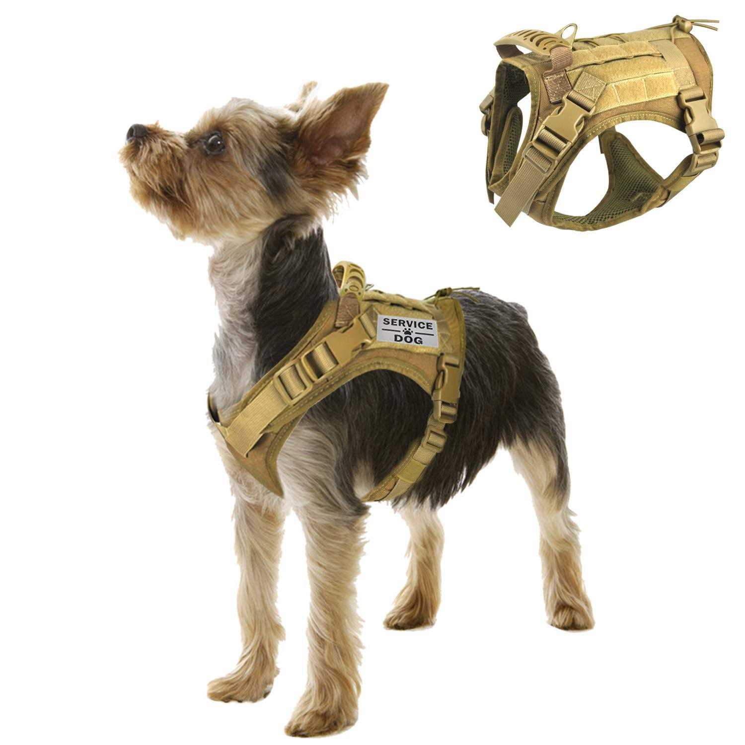 Hanshengday Tactical Service Dog Vest Harness Outdoor Training Handle Water-Resistant comfortable Military Patrol K9 Dog Harness with Handle - Healthber