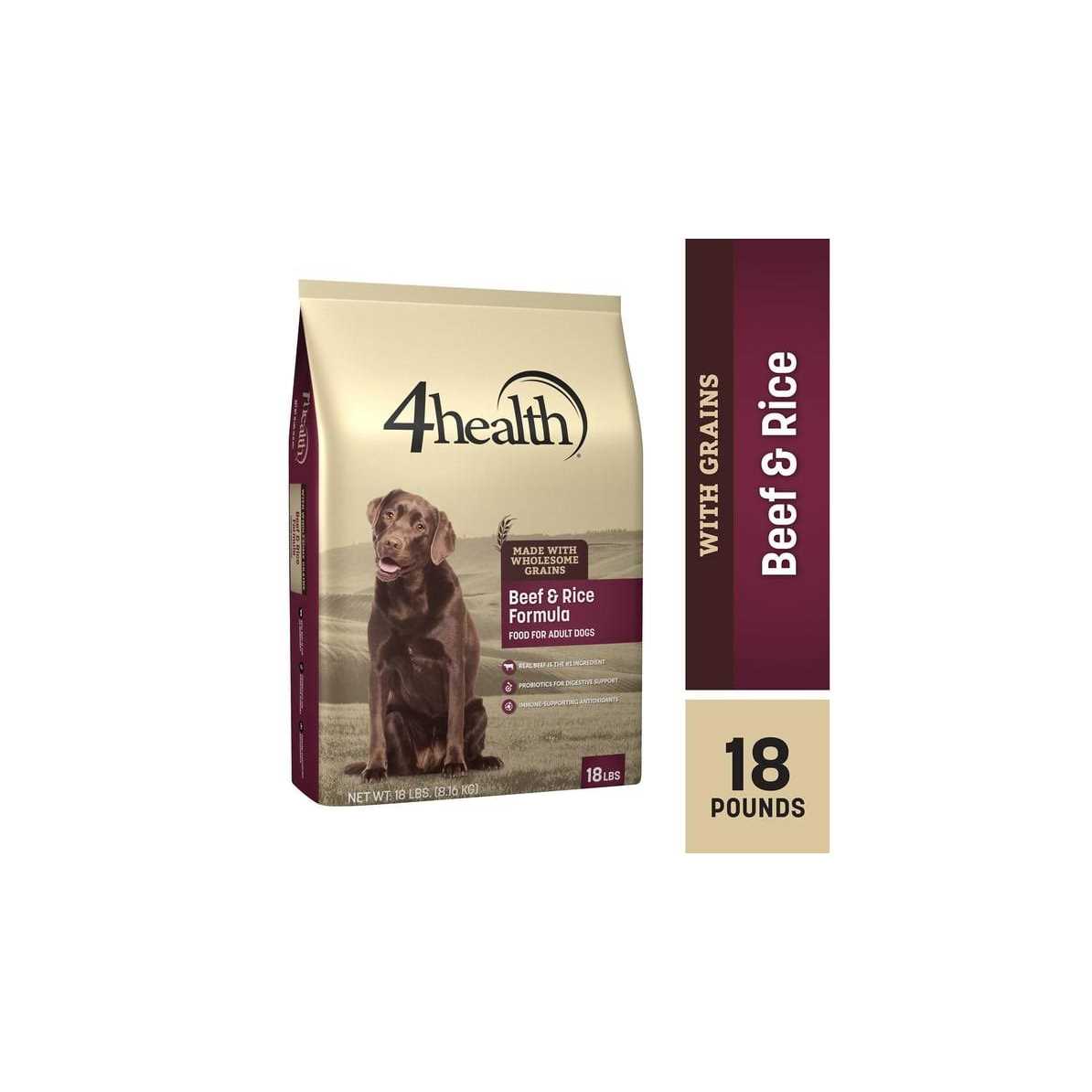 4health Wholesome Grains Adult Beef and Rice Formula Dry Dog Food - Healthber