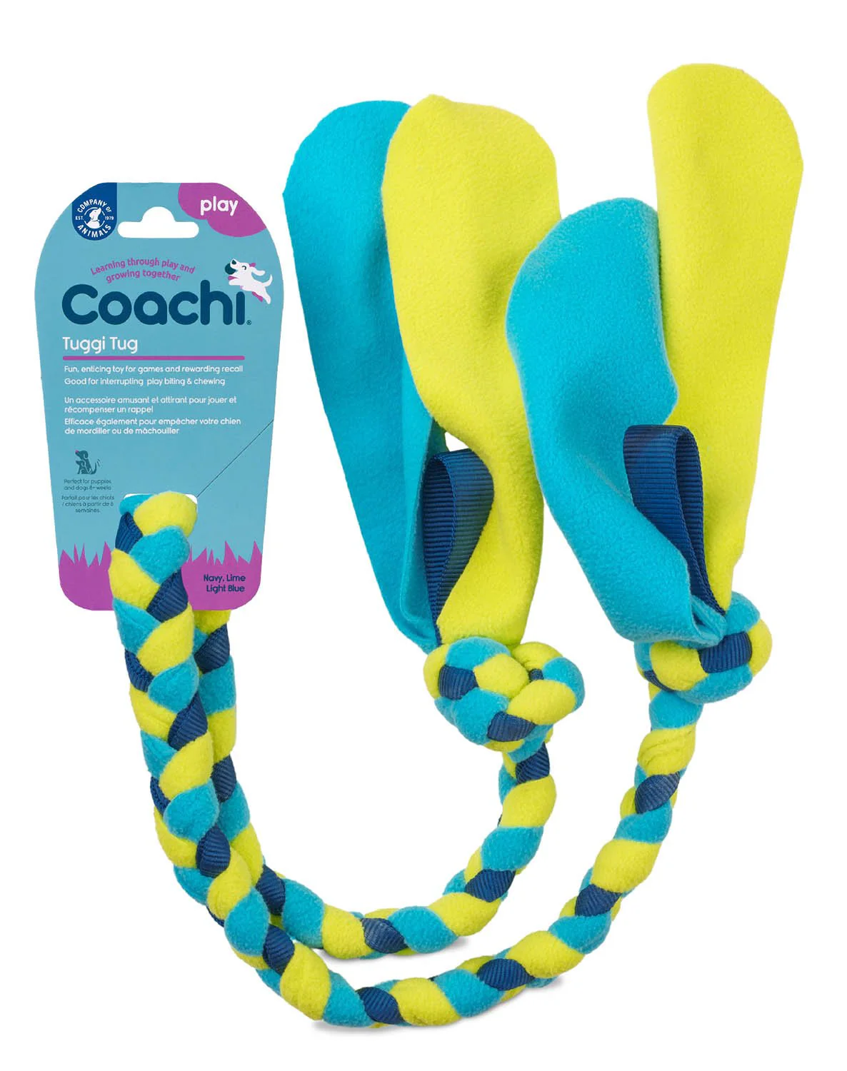 Coachi Tuggi Tug Navy, Lime & Light Blue - Healthber