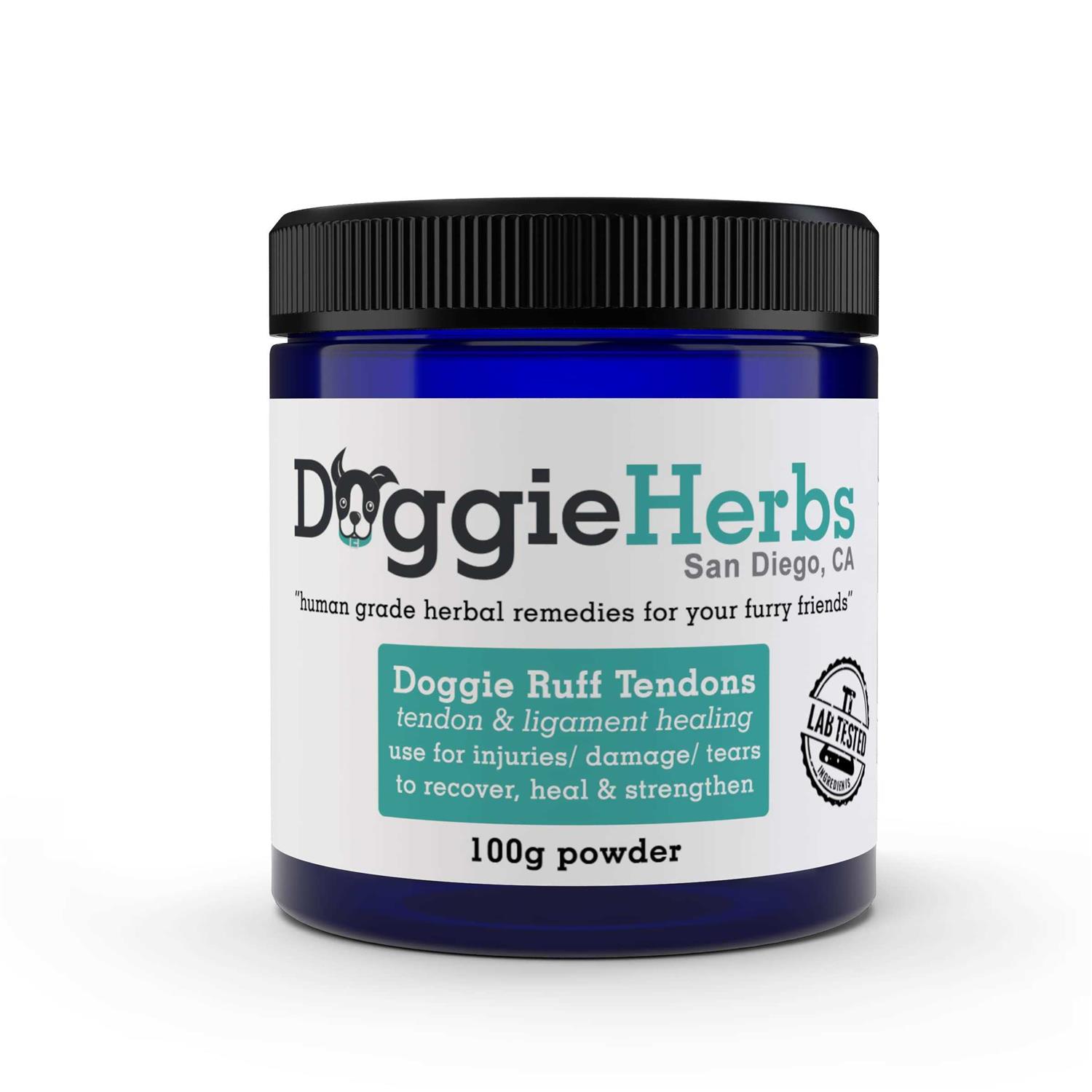 Dog Ligament and Tendon Healing All Natural Human Grade Dog Tendon and Ligament Supplement – Powder Herbal Blend – 100g by Doggie Herbs - Healthber