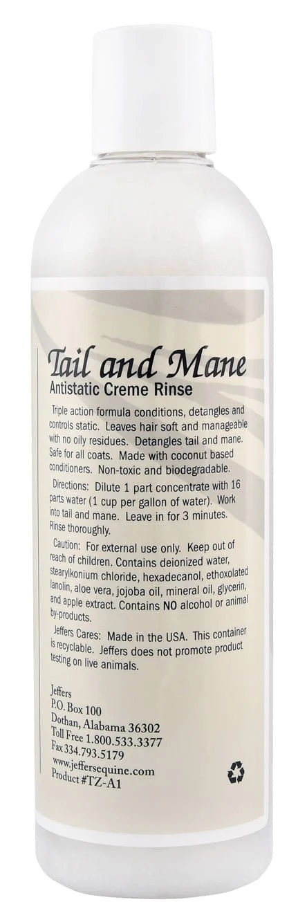 Equine Tail & Mane Antistatic Creme Rinse Horse Conditioner - Healthber