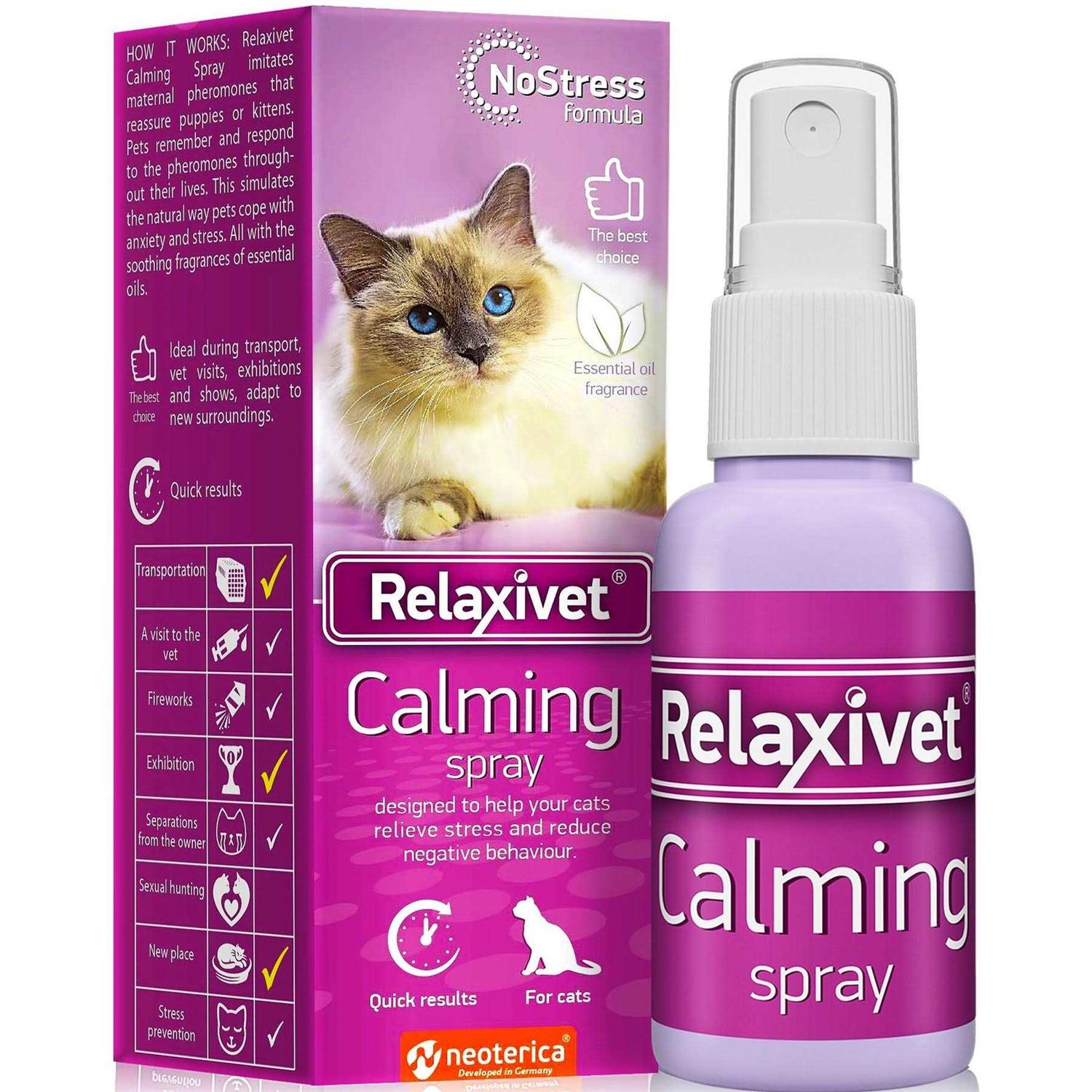 Relaxivet Pheromone Calming Spray for Cats and Dogs - Healthber