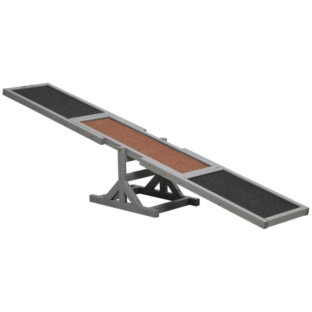 PawHut Wooden Dog Agility Seesaw for Training and Exercise - Healthber