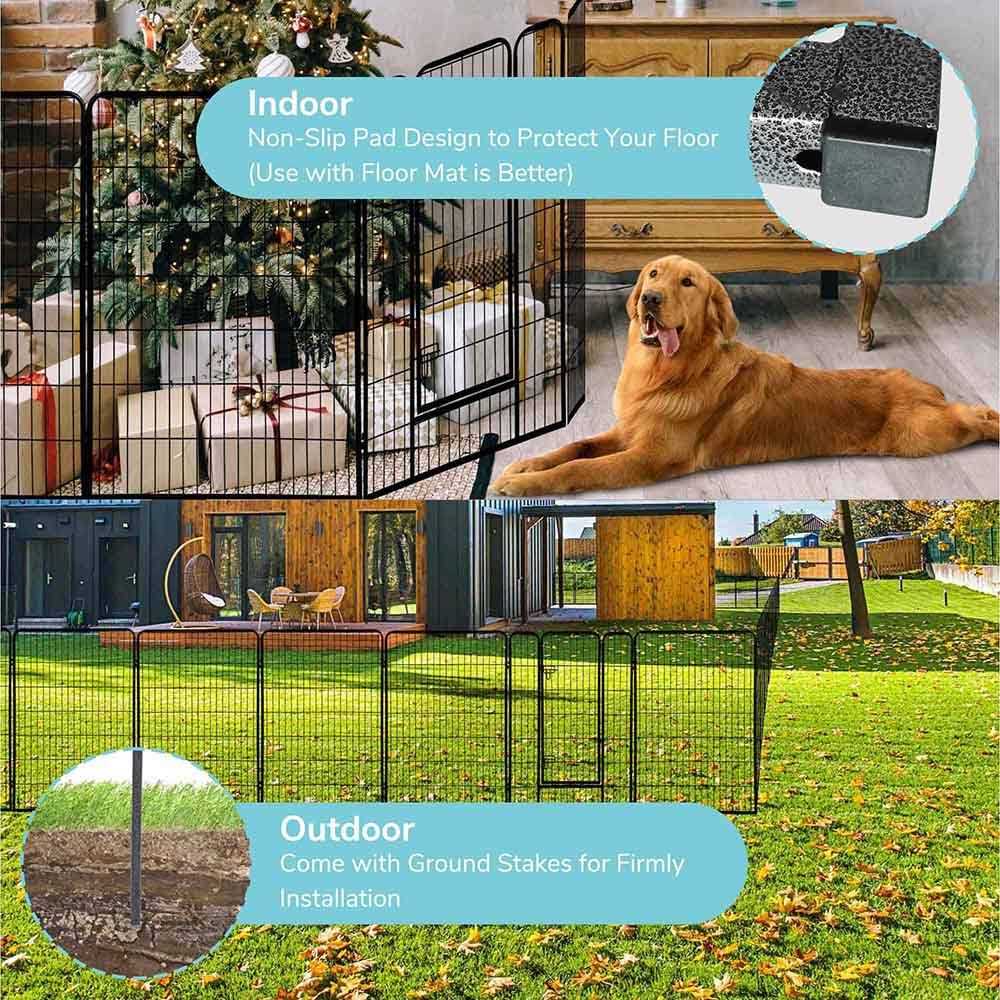 Yescom Pet Playpen Extra Large Dog Exercise Fence Panel Crate - Healthber