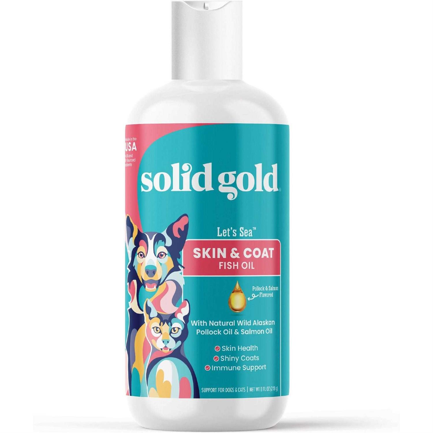 Solid Gold Fish Oil for Dogs & Cats Wild Alaskan Salmon Oil for Dogs Skin and Coat Support - Healthber