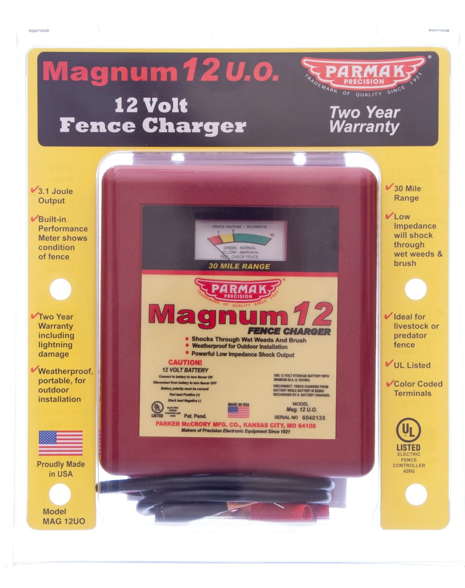 Parmak Magnum 12 U.O. (12v Fence Charger) - Healthber
