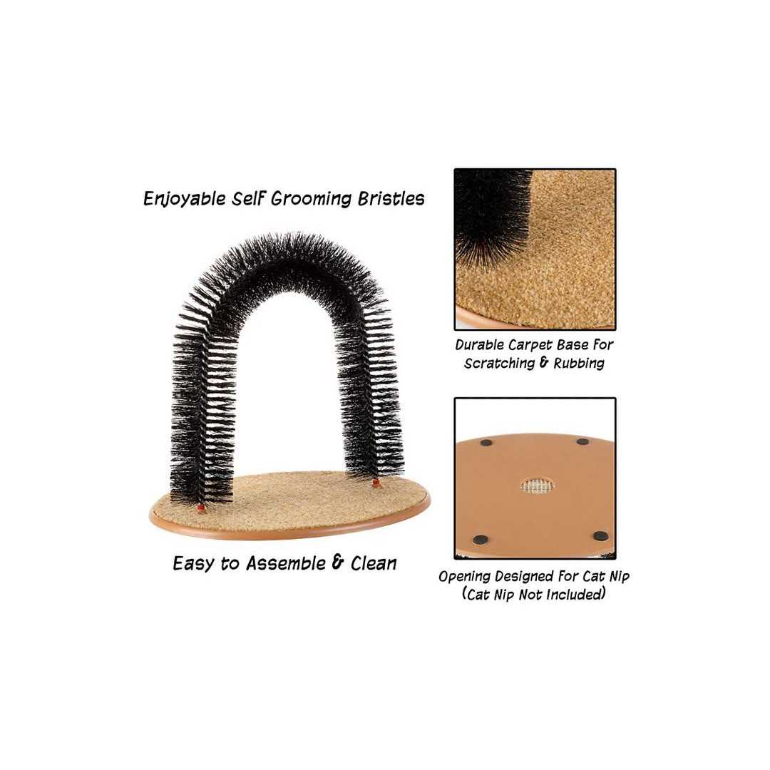 Pet Adobe Self-Grooming Cat Arch with Bristle Ring - Healthber