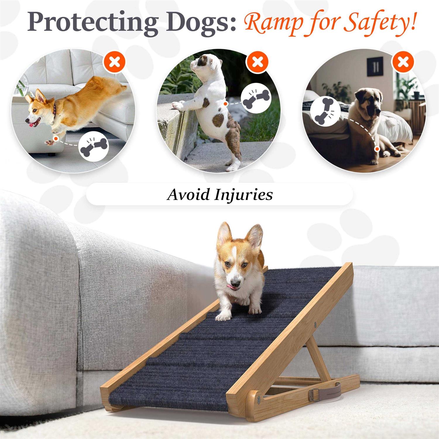 PATHOSIO PETS Dog Ramp for Bed Small Dog to Large Dog Portable Ramp for Dogs - Healthber