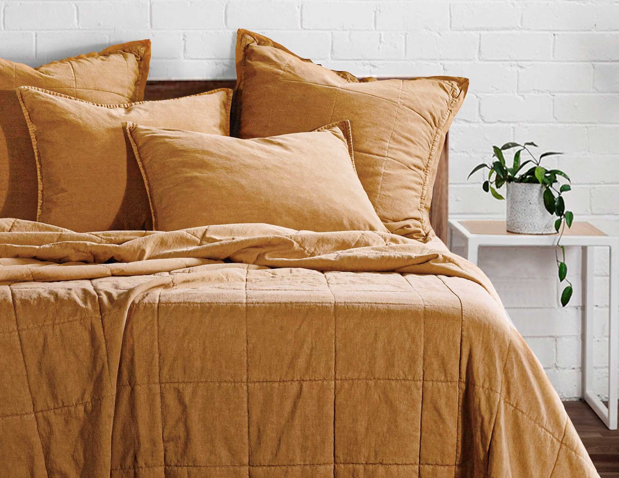 Stonewashed Cotton Canvas Coverlet - Healthber