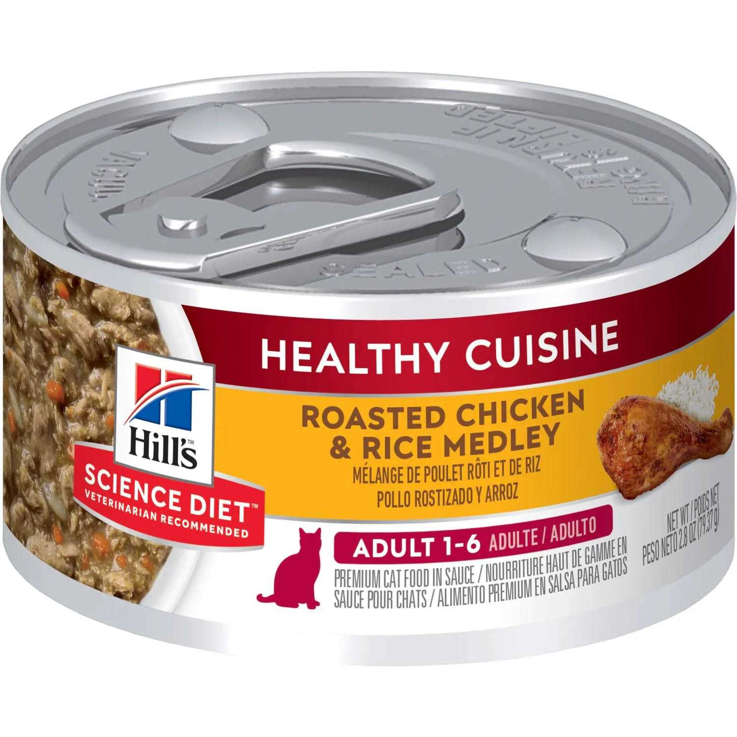 Hill’s Science Diet Adult Healthy Cuisine Roasted Chicken & Rice Medley Cat Food - Healthber
