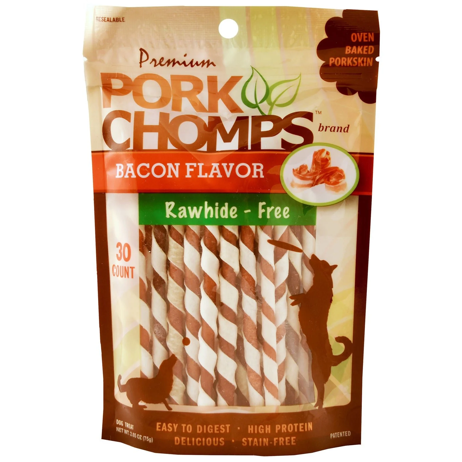 Pork Chomps Twists, Bacon - Healthber