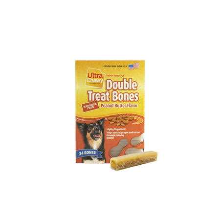Ultra Chewy Double Treat Bones Dog Treats Made in The USA - Healthber