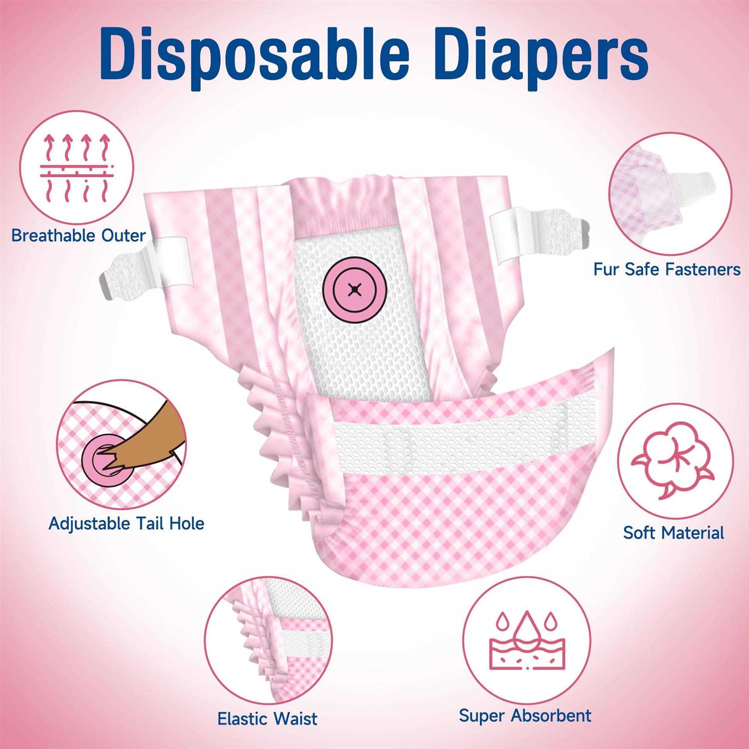 Pet Soft Dog Diapers Female Disposable Dog Diapers Cat Diapers for Female Cats - Healthber