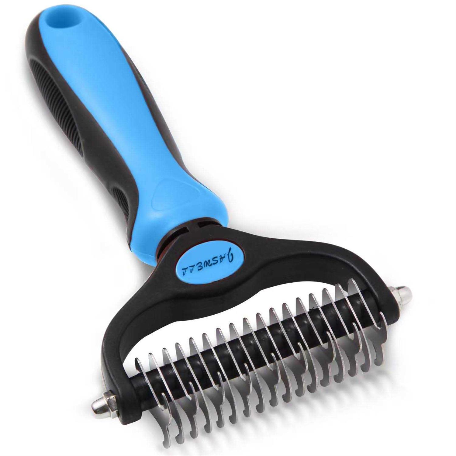 JASWELL Pet Grooming Tool 2 Sided Undercoat Rake for Dogs &Cats-Safe and Effective Dematting Comb for Mats&Tangles Removing-No More Nasty Shedding - Healthber