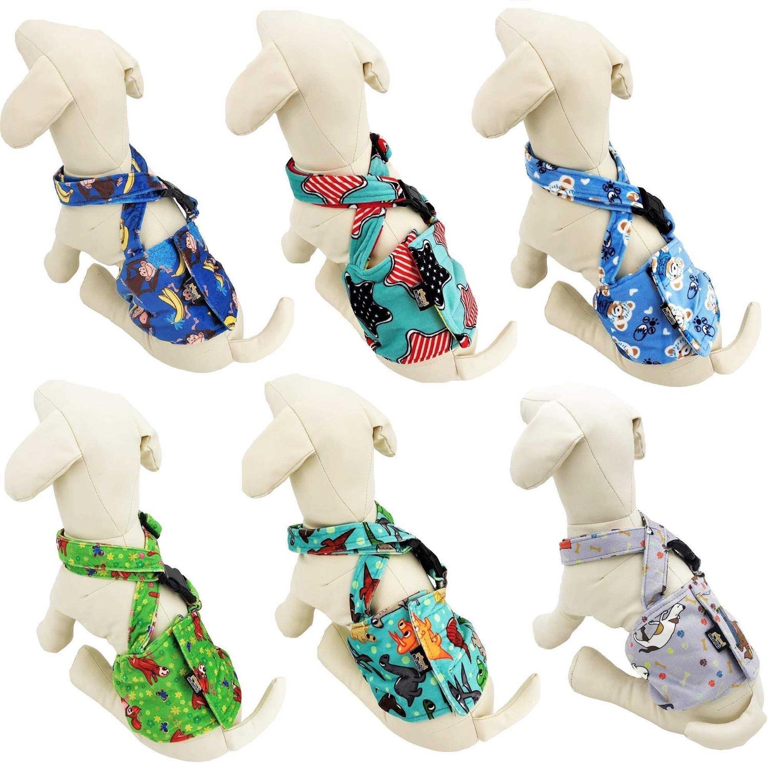 Washable Dog Diaper for Male Boy Fleece Belly Band Reusable with Suspender size - Healthber