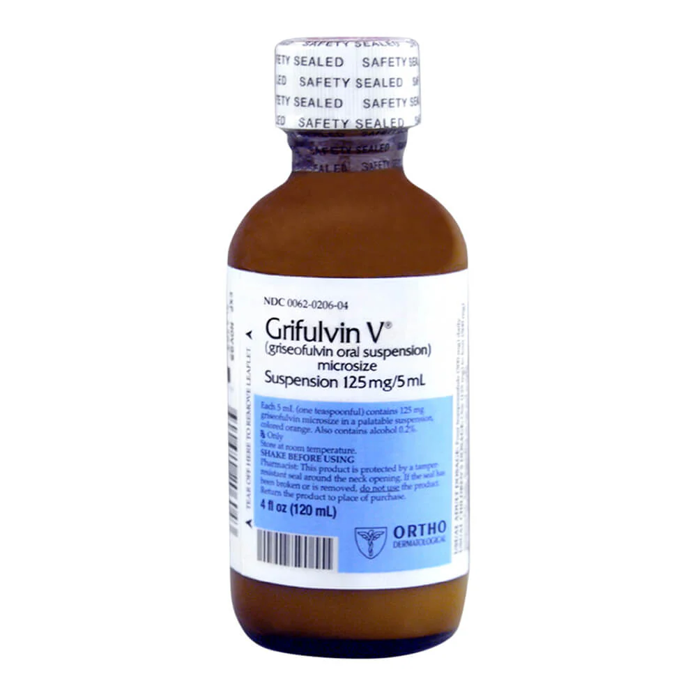Rx Griseofulvin Oral Suspension, 125mg/5ml x 120ml Bottle - Healthber