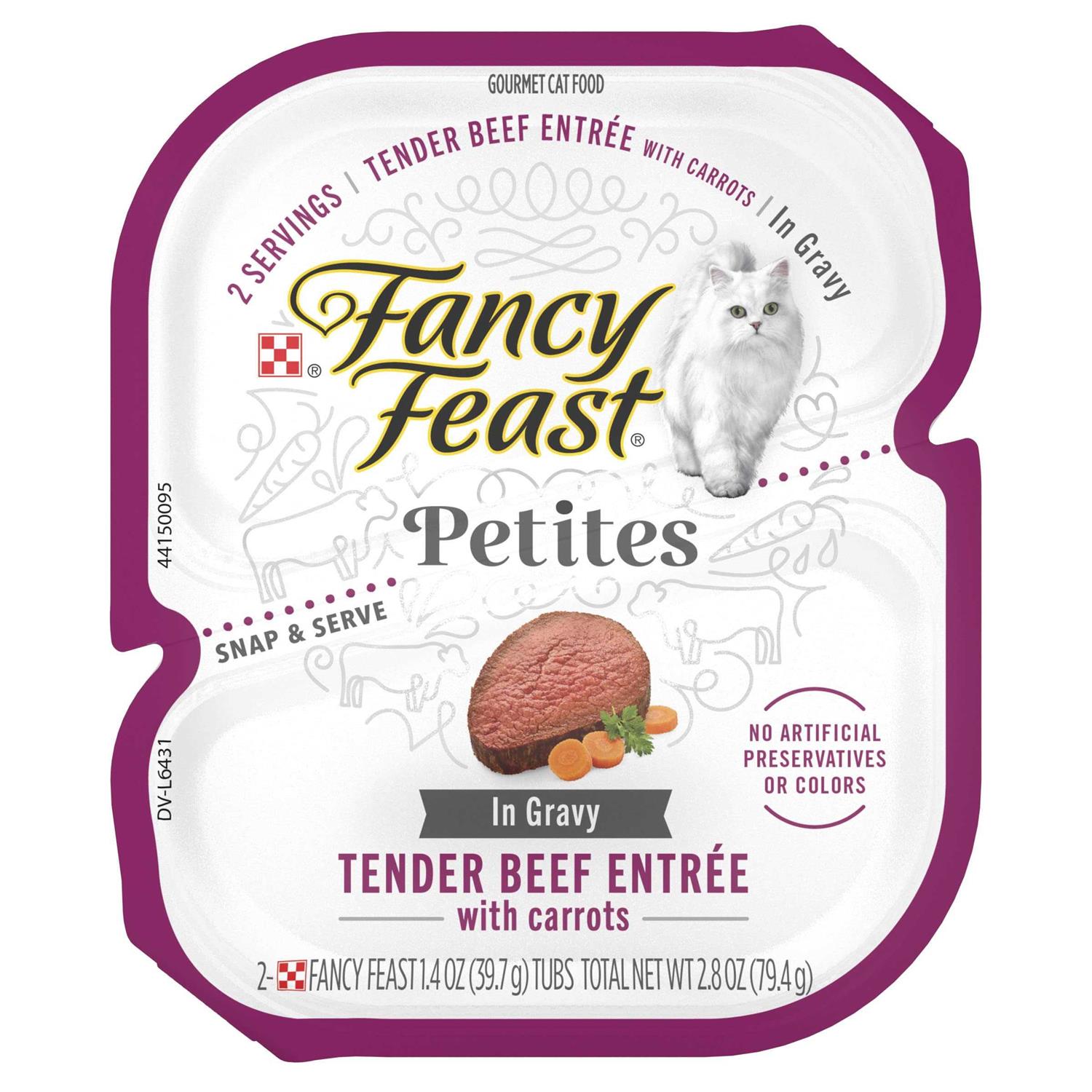 Purina Fancy Feast Petites Gravy Wet Cat Food Tender Beef with Carrots - Healthber