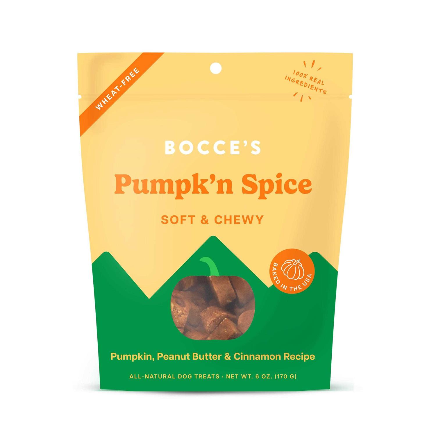 Bocce’s Bakery Pumpk’n Spice Soft & Chewy Dog Treats - Healthber