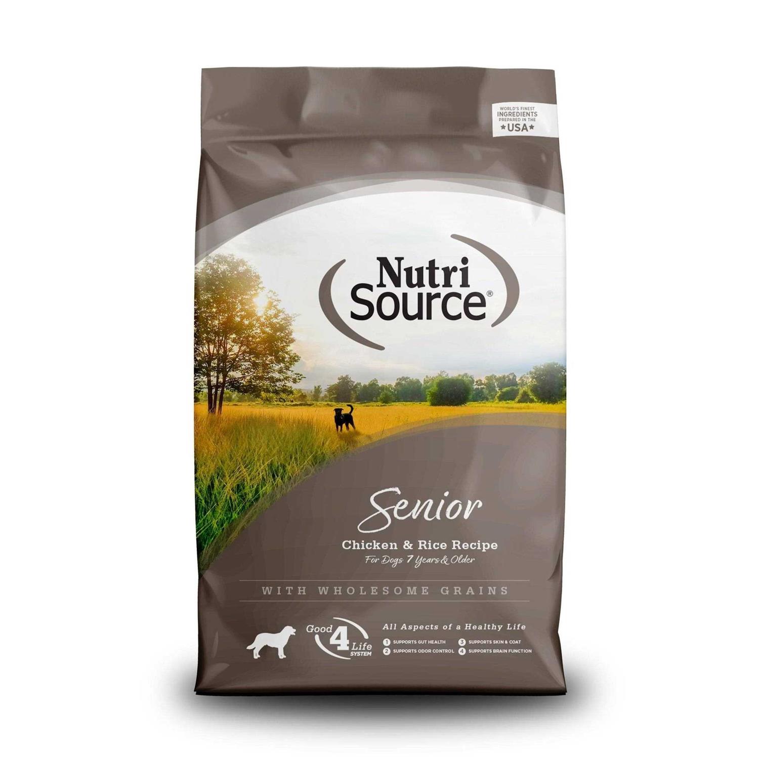 NutriSource Senior Chicken Rice Dry Dog Food - Healthber