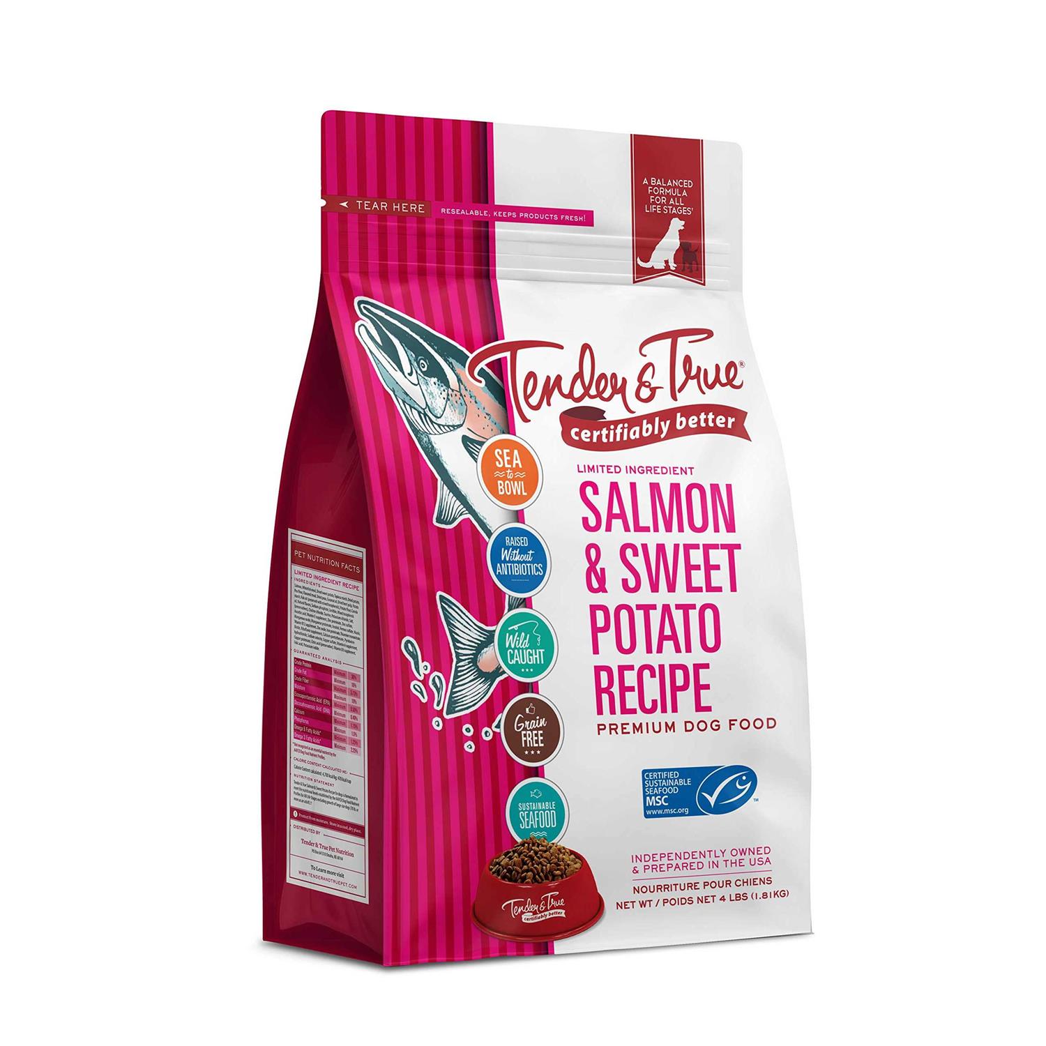 Tender & True Salmon & Sweet Potato Recipe Dog Food - Healthber