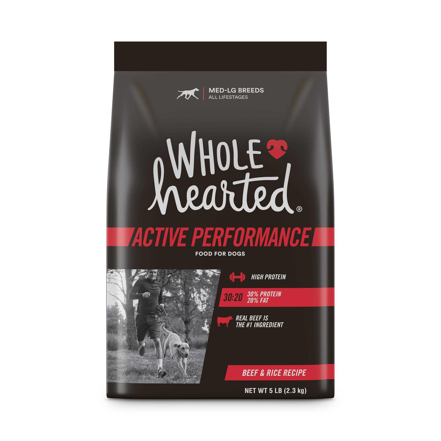 WholeHearted Active Performance High-Protein Beef & Rice Recipe Dry Dog Food - Healthber