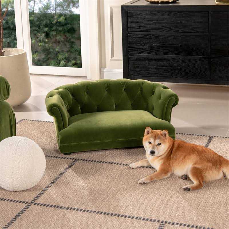 Jennifer Taylor Home Kiki 36.5 Chesterfield Dog Sofa Bed - Healthber