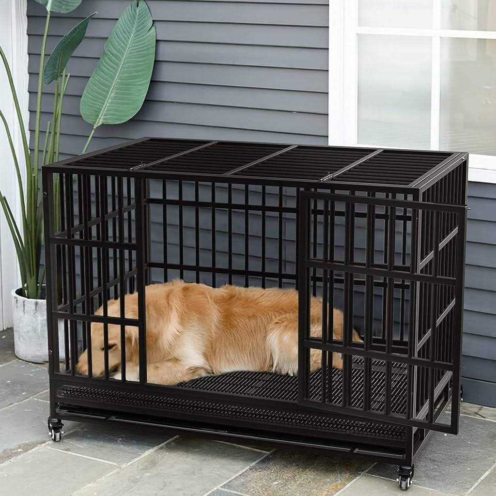 Vitesse Heavy Duty Indestructible high Anxiety Dog Crate cage for Outdoor and Indoor with Removable Tray - Healthber
