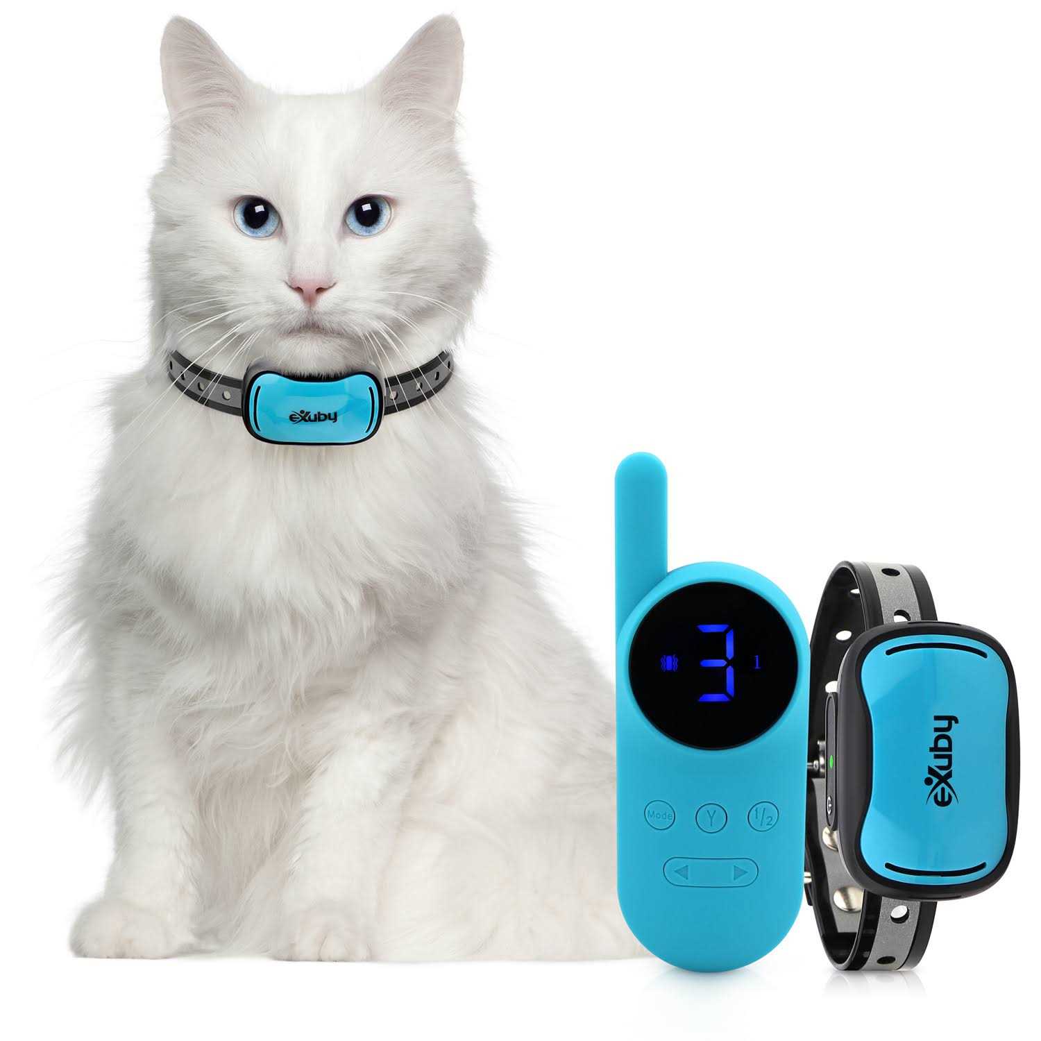 Exuby Small Cat Shock Collar w/ Remote Designed for Training Cats - Healthber