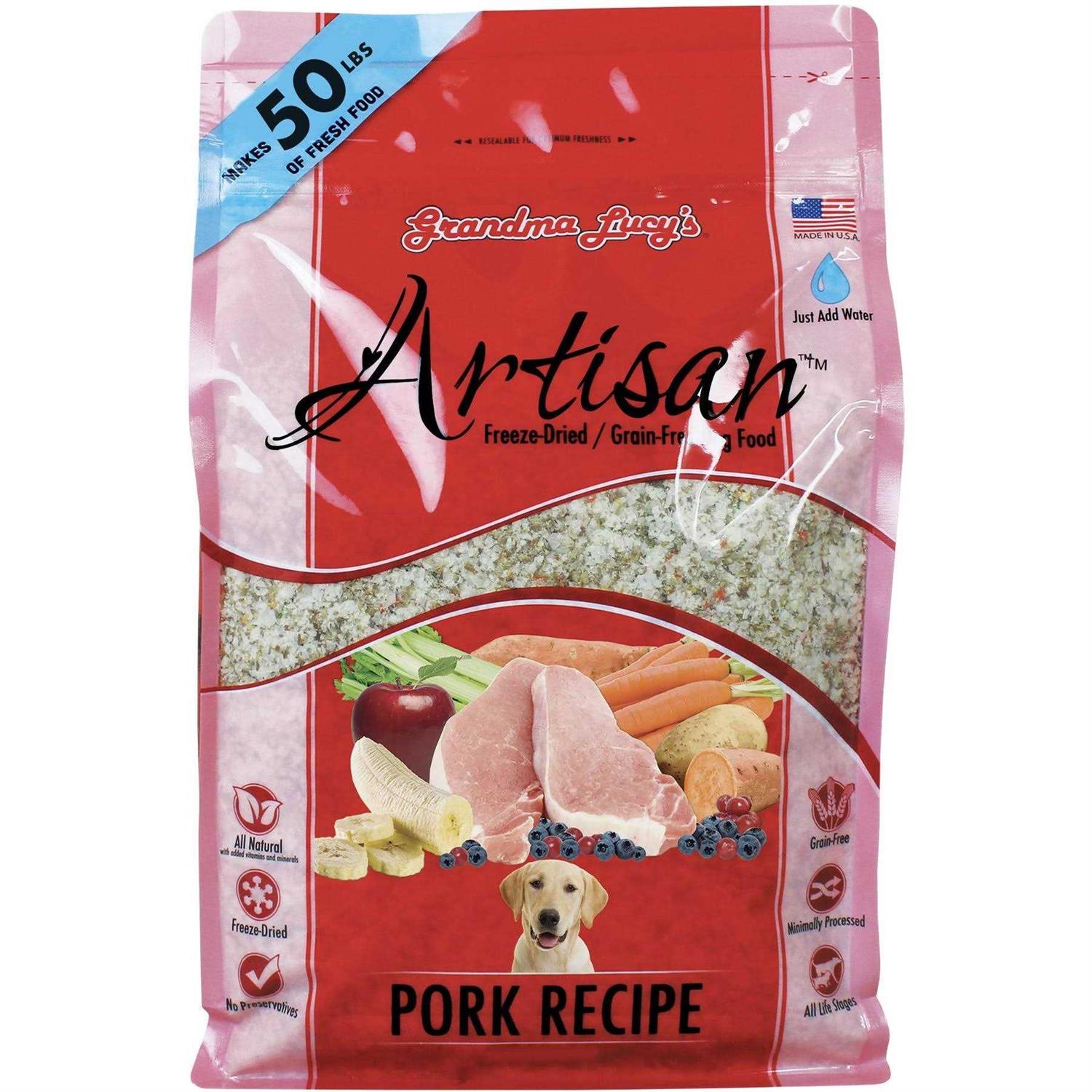 Grandma Lucy&s Artisan Grain Free Pork Freeze Dried Dog Food - Healthber