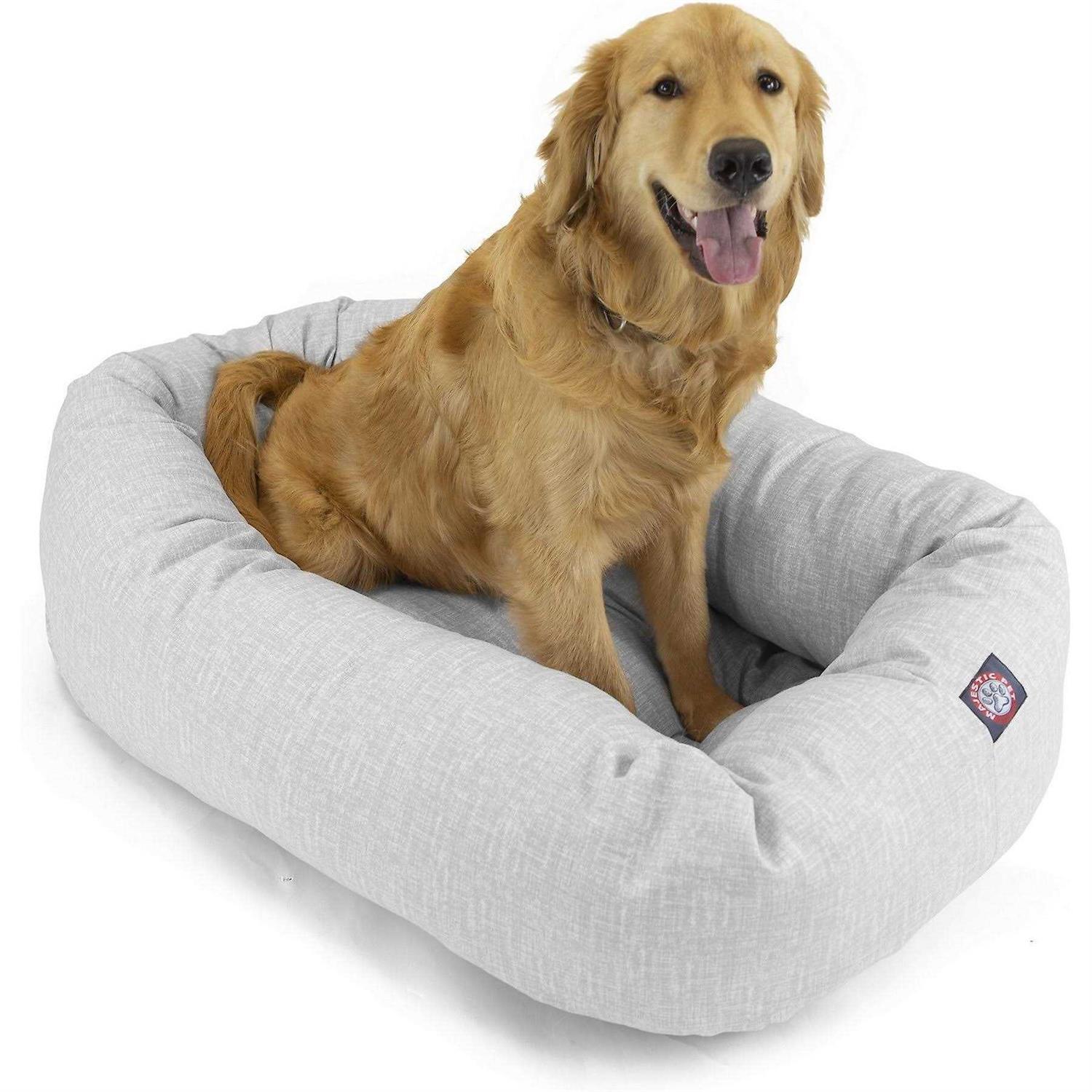 Majestic Pet Palette Heathered Sherpa Bagel Bolster Dog Bed - Healthber