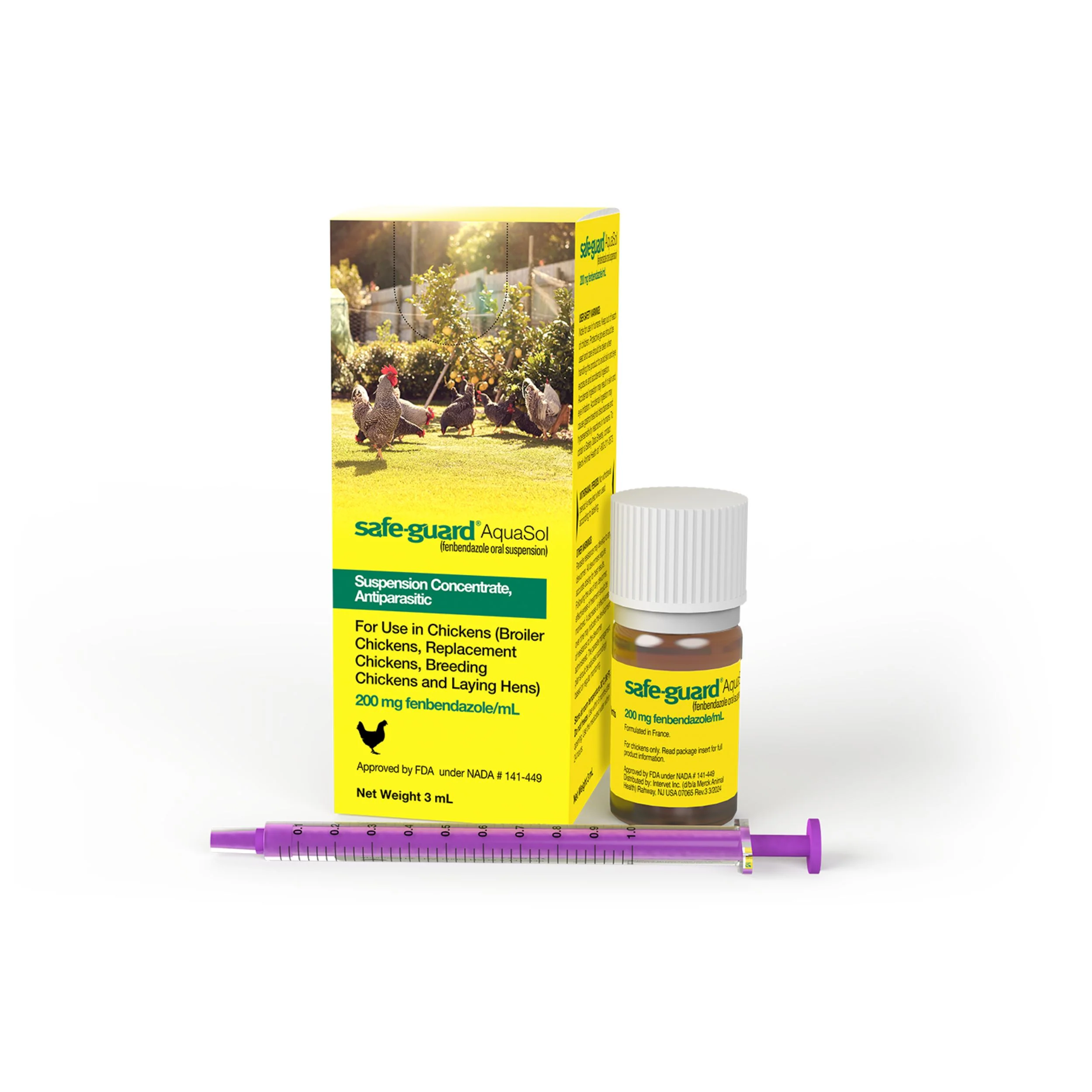 Safe-Guard AquaSol Dewormer for Backyard Chickens, 3ml - Healthber