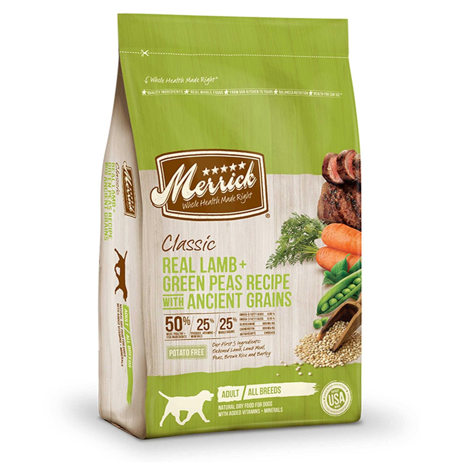 Merrick Classic Real Lamb Green Peas with Ancient Grains Dry Dog Food - Healthber