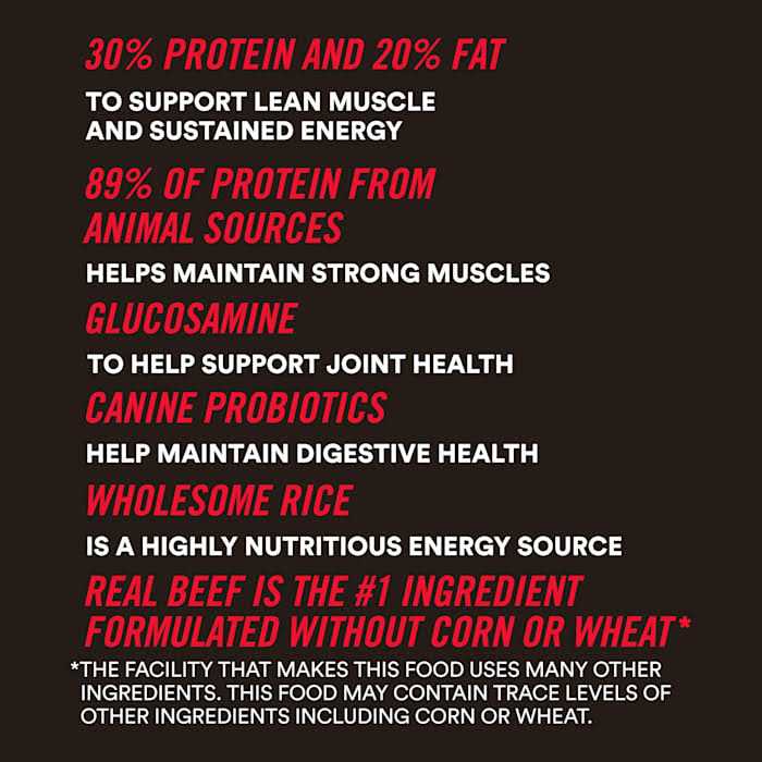 WholeHearted Active Performance High-Protein Beef & Rice Recipe Dry Dog Food - Healthber