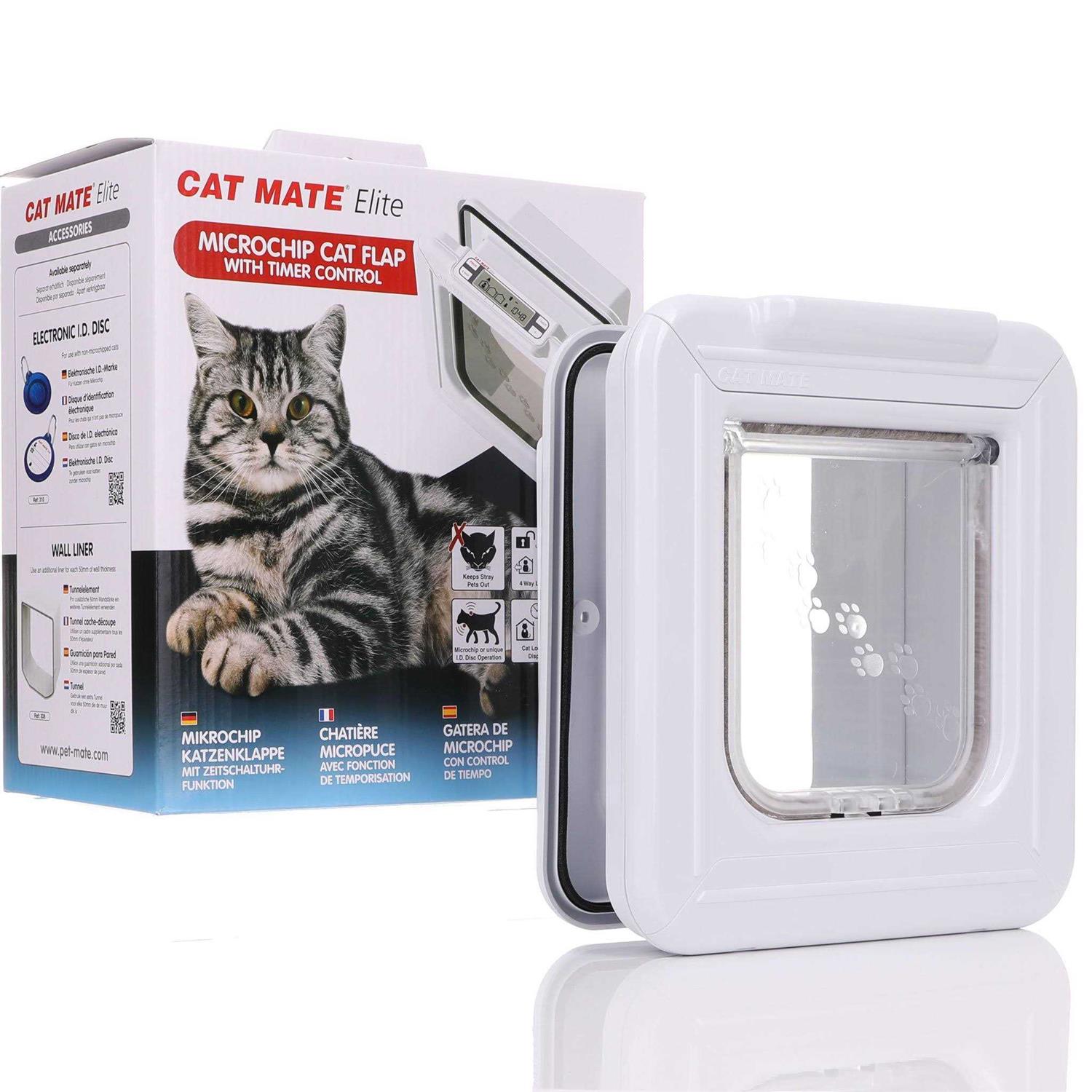 Cat Mate Elite Microchip Cat Flap with Timer Control - Healthber