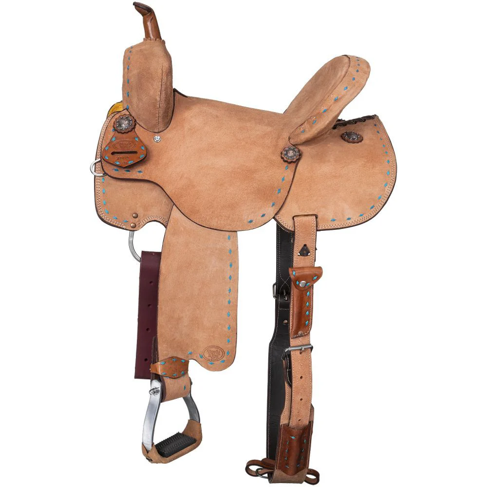 Tough1 Medina Buckstitch Roughout Barrel Saddle - Healthber