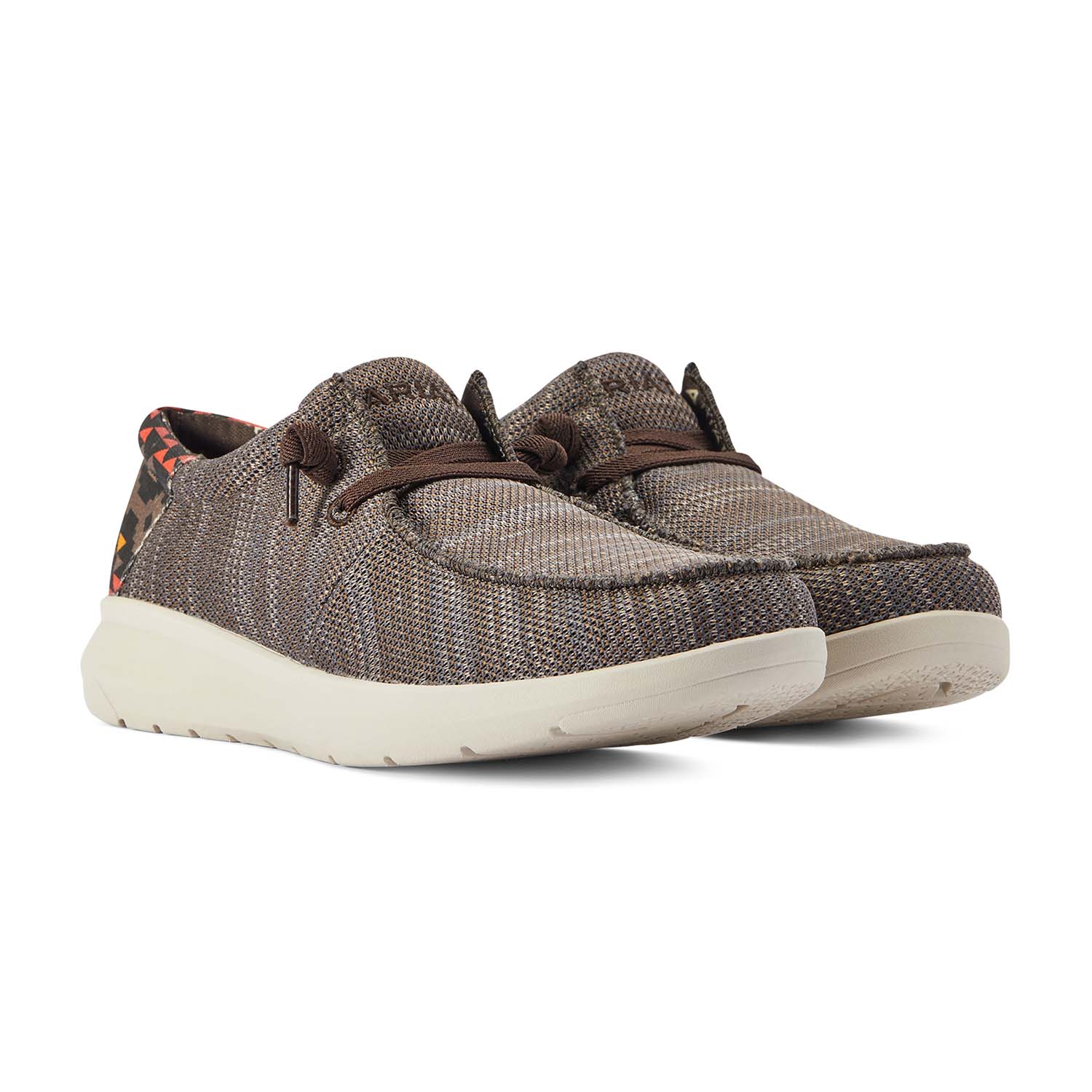 Ariat Men's Hilo Stretch Lace Shoe, Brown/Red Aztec - Healthber