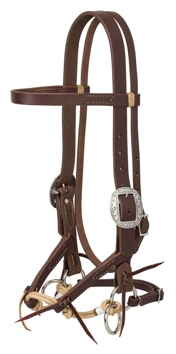 Justin Dunn Bitless Bridle, Oiled Harness - Healthber