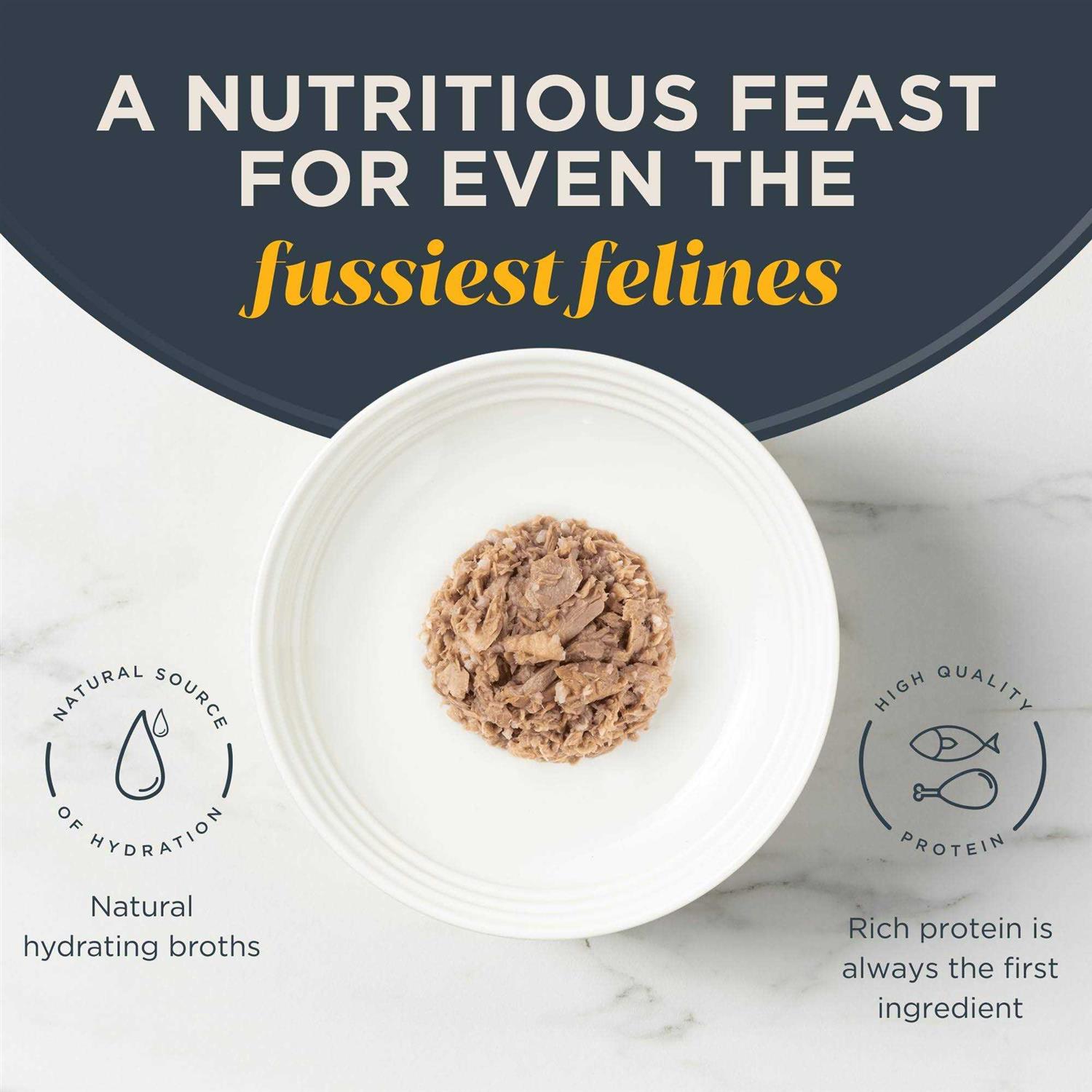 Reveal Natural Wet Cat Food Tuna Fillet with Sea Bream in Broth - Healthber